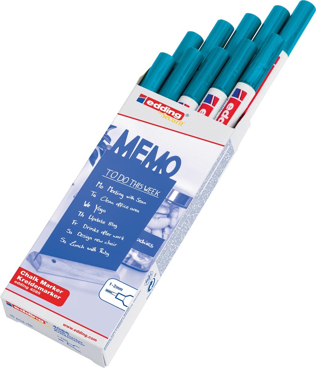 Krijtstift  edding  by Securit 4085 rond 1-2mm blauw metallic | 10 stuks